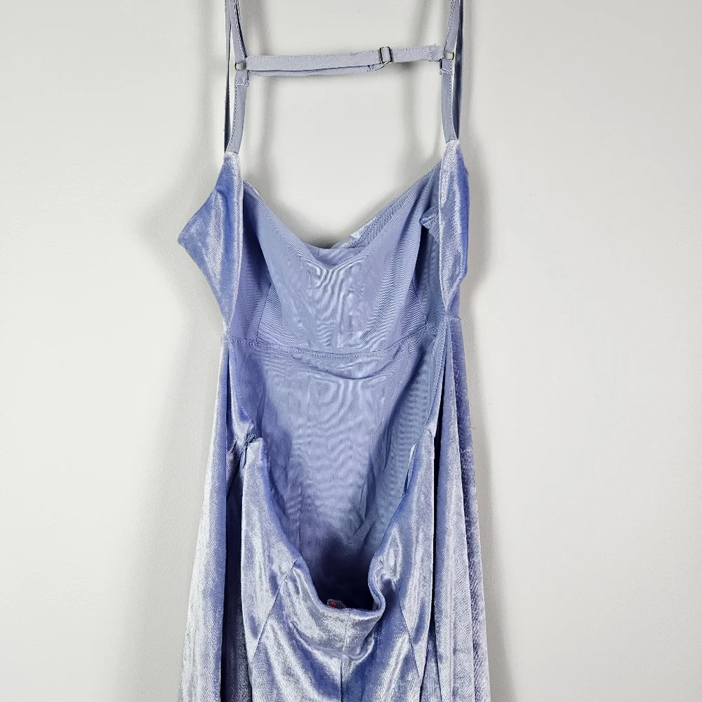 Free People Karlie Velvet Maxi Dress In Blue Opal